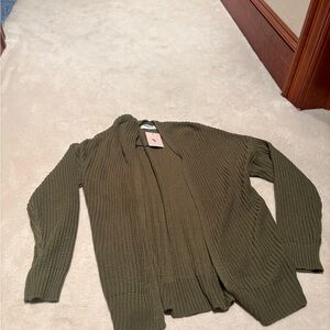 Double Zero Olive Cardigan Sweater